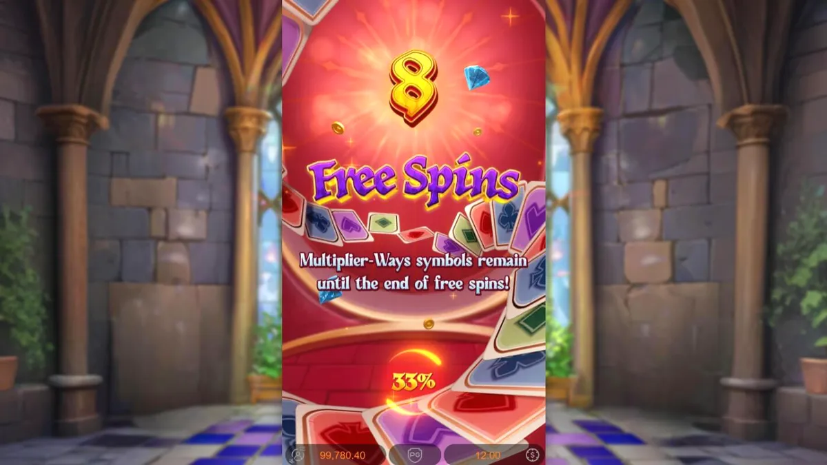Tampilan visual slot Poker Kingdom Win dengan tema kerajaan abad pertengahan.