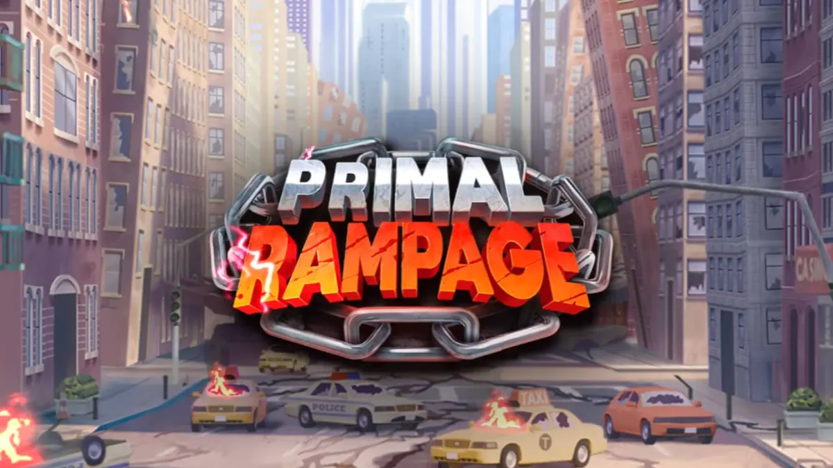 Tampilan visual slot Primal Rampage dengan latar belakang hutan dan primata raksasa